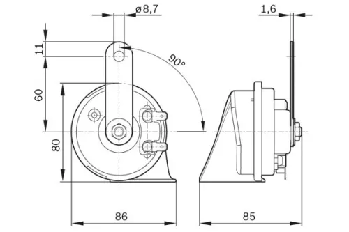 BOSCH Trumpet Horn (9 320 335 007)