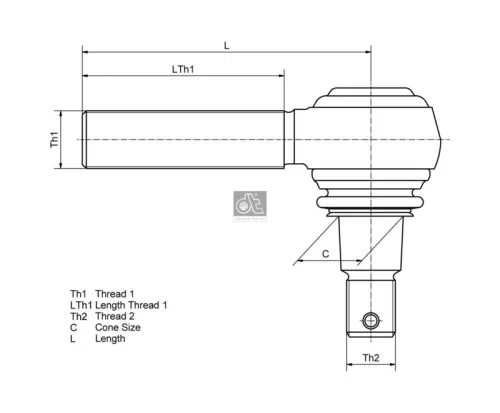 DT Spare Parts Tie Rod End (1.19010)