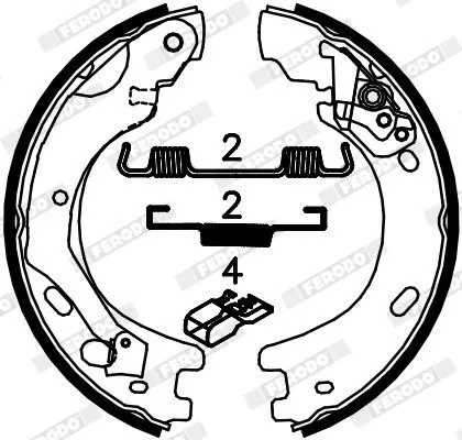 FERODO Brake Shoe Set, parking brake (FSB4033)