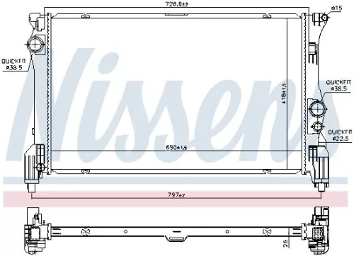 NISSENS Radiator, engine cooling (606453)