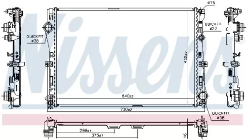 NISSENS Radiator, engine cooling (627029)