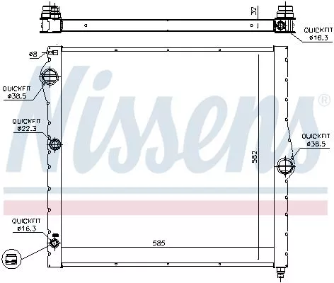 NISSENS Radiator, engine cooling (60827)