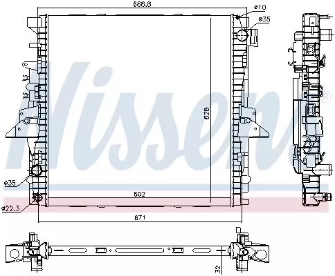 NISSENS Radiator, engine cooling (64333)