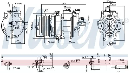 NISSENS Compressor, air conditioning (890359)