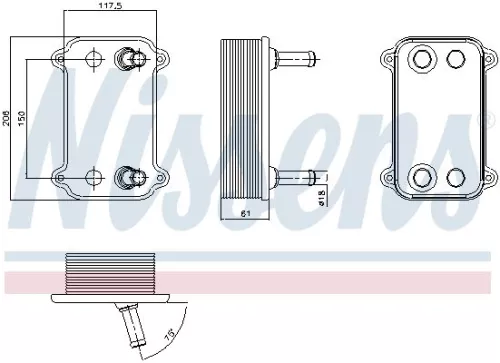 NISSENS Oil Cooler, engine oil (90735)