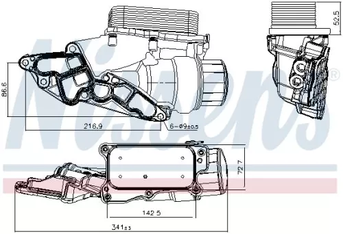 NISSENS Oil Cooler, engine oil (90933)