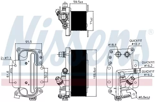 NISSENS Oil Cooler, automatic transmission (90936)