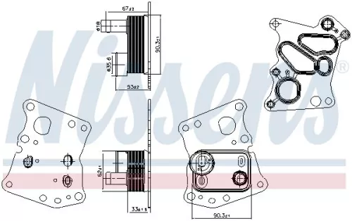 NISSENS Oil Cooler, engine oil (90943)