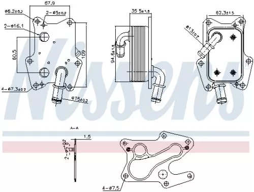 NISSENS Oil Cooler, engine oil (91239)