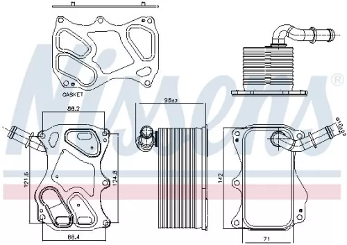 NISSENS Oil Cooler, engine oil (91270)