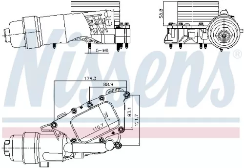 NISSENS Oil Cooler, engine oil (91385)