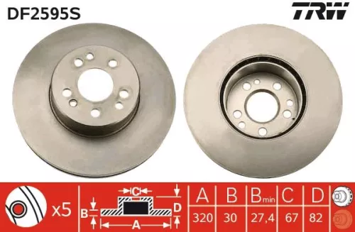 TRW Brake Disc (DF2595S)