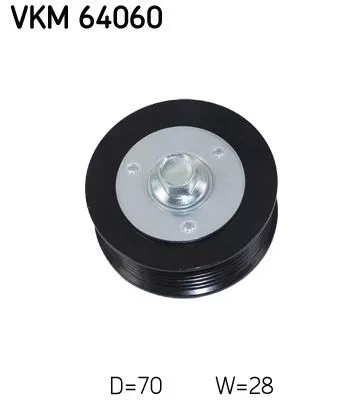 SKF Deflection/Guide Pulley, V-ribbed belt (VKM64060)