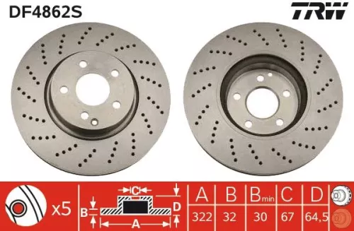 TRW Brake Disc (DF4862S)