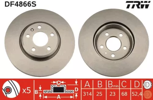 TRW Brake Disc (DF4866S)