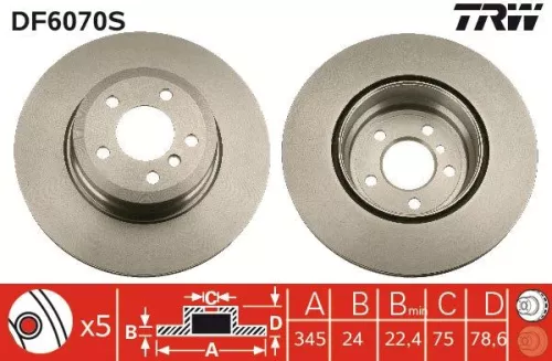 TRW Brake Disc (DF6070S)