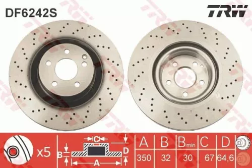 TRW Brake Disc (DF6242S)