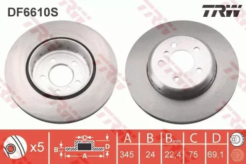 TRW Brake Disc (DF6610S)
