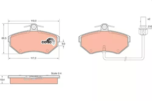 TRW Brake Pad Set, disc brake (GDB1366)