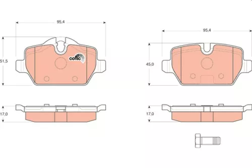 TRW Brake Pad Set, disc brake (GDB1612)
