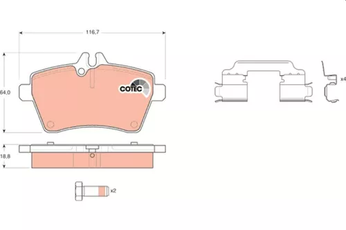 TRW Brake Pad Set, disc brake (GDB1630)