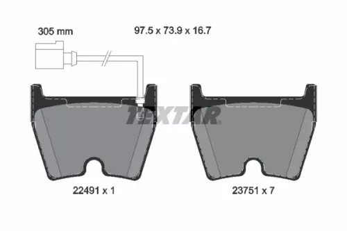 TEXTAR Brake Pad Set, disc brake (2249101)