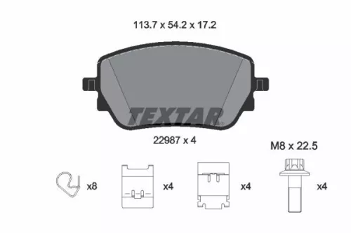 TEXTAR Brake Pad Set, disc brake (2298701)