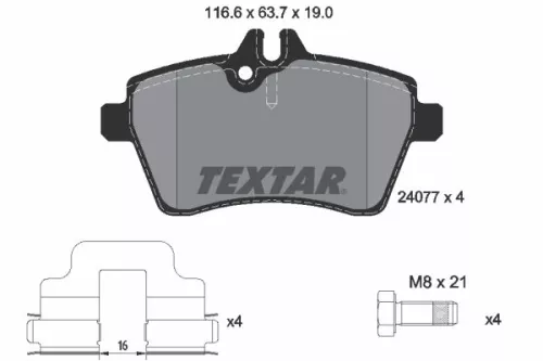 TEXTAR Brake Pad Set, disc brake (2407701)