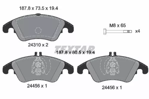 TEXTAR Brake Pad Set, disc brake (2431001)