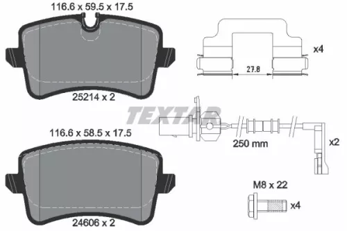 TEXTAR Brake Pad Set, disc brake (2521404)