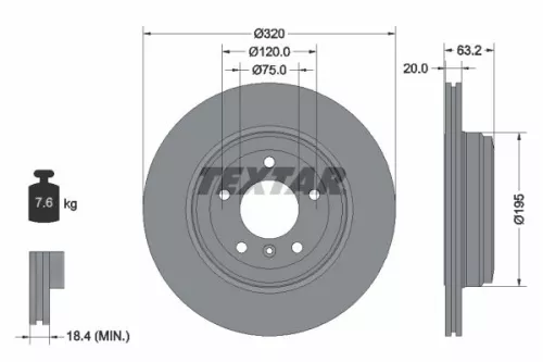 TEXTAR Brake Disc (92122703)