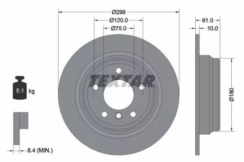 TEXTAR Brake Disc (92076603)