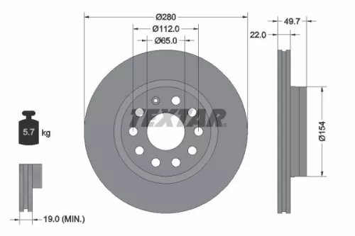 TEXTAR Brake Disc (92120705)