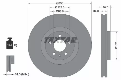 TEXTAR Brake Disc (92238205)