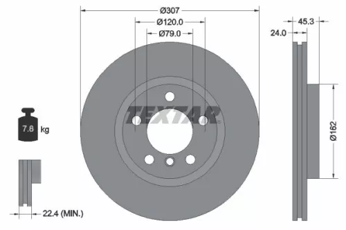 TEXTAR Brake Disc (92275605)