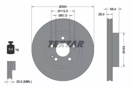 TEXTAR Brake Disc (93123403)