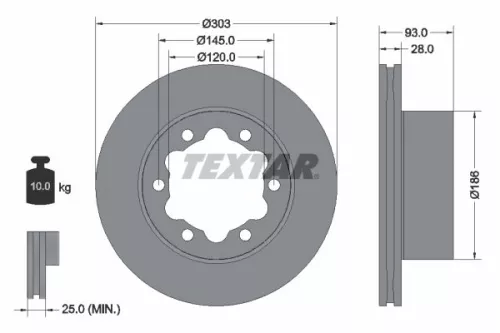 TEXTAR Brake Disc (93143403)