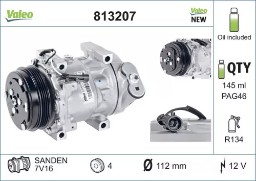 VALEO Compressor, air conditioning (813207)