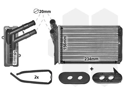 VAN WEZEL Heat Exchanger, interior heating (58006060)