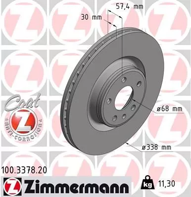 ZIMMERMANN Brake Disc (100.3378.20)