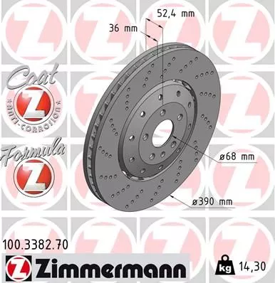 ZIMMERMANN Brake Disc (100.3382.70)