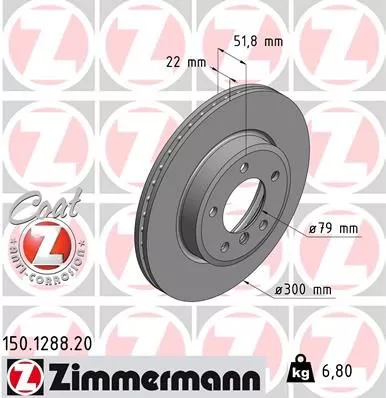 ZIMMERMANN Brake Disc (150.1288.20)