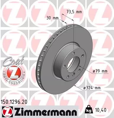 ZIMMERMANN Brake Disc (150.1296.20)