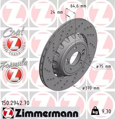ZIMMERMANN Brake Disc (150.2942.70)