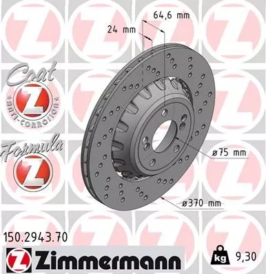 ZIMMERMANN Brake Disc (150.2943.70)