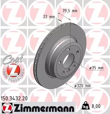 ZIMMERMANN Brake Disc (150.3432.20)