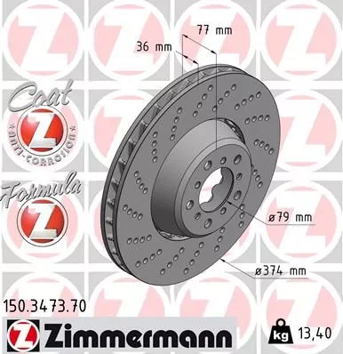 ZIMMERMANN Brake Disc (150.3473.70)