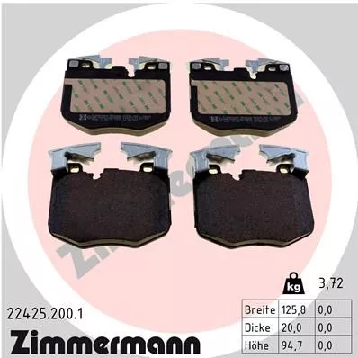 ZIMMERMANN Brake Pad Set, disc brake (22425.200.1)