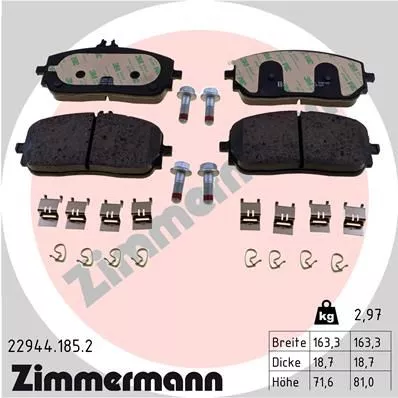 ZIMMERMANN Brake Pad Set, disc brake (22944.185.2)