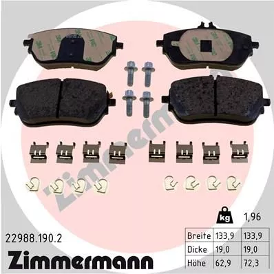 ZIMMERMANN Brake Pad Set, disc brake (22988.190.2)